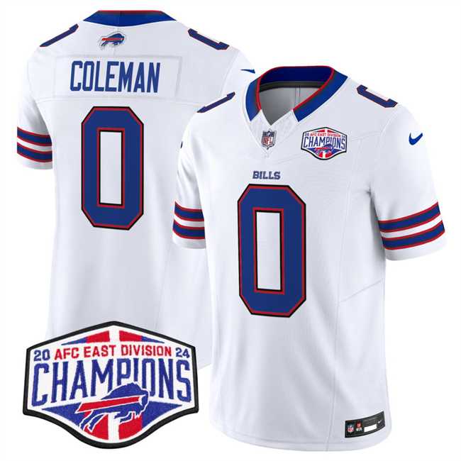 Men%27s Buffalo Bills #0 Keon Coleman White F.U.S.E. 2024 AFC East Division Champions Vapor Limited Stitched Jersey->buffalo bills->NFL Jersey